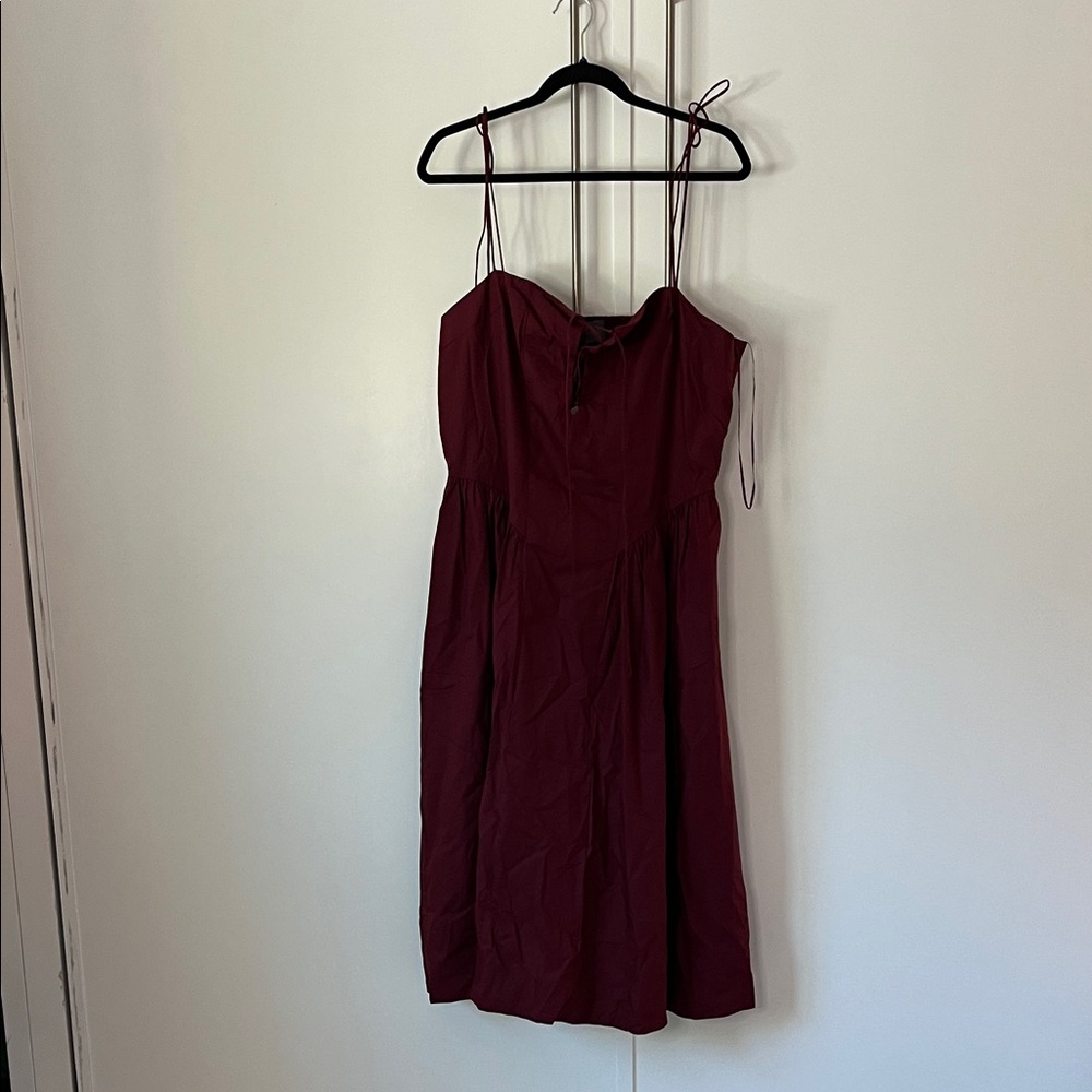 Anthropologie Strapless Wine Dress